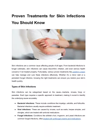 Proven Treatments for Skin Infections You Should Know