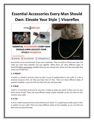 Essential Accessories Every Man Should Own Elevate Your Style  Vivareflex