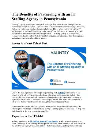 The Benefits of Partnering with an IT Staffing Agency in Pennsylvania (1)