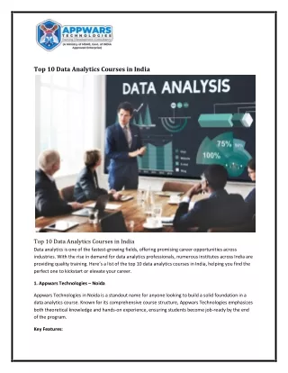 Top 10 Data Analytics Courses in India