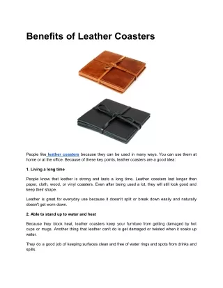 Benefits of Leather Coasters