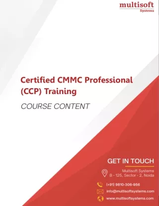 Certified CMMC Professional (CCP) Training