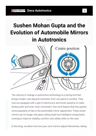 Sushen Mohan Gupta and the Evolution of Automobile Mirrors in Autotronics