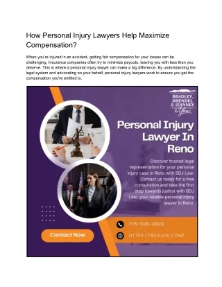 How Personal Injury Lawyers Help Maximize Compensation