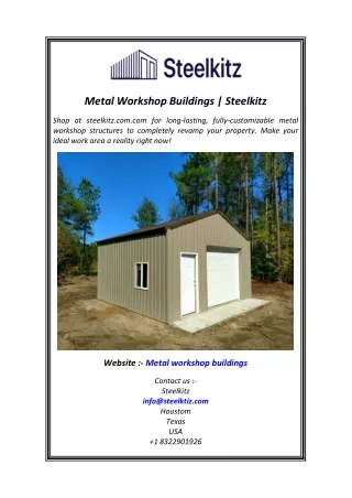 Metal Workshop Buildings  Steelkitz