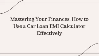 Calculate Your Car Loan EMI Instantly with Our Free Car Loan EMI Calculator