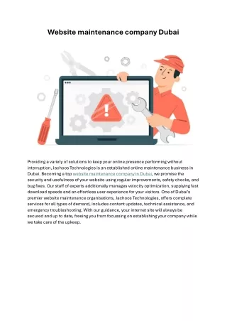 website maintenance company dubai
