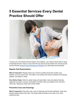 5 Essential Services Every Dental Practice Should Offer