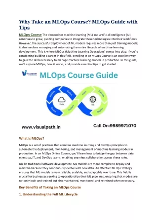 MLOps Course | MLOps Training Course