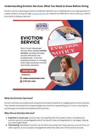 Understanding Eviction Services What You Need to Know Before Hiring