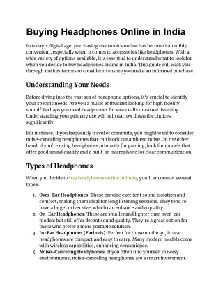 Buying Headphones Online in India
