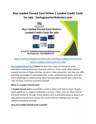 Buy Loaded Cloned Card Online - hartogcounterfeitnotes