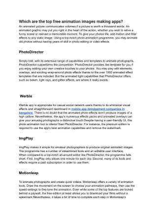 Which are the top 10 free animation images making apps_
