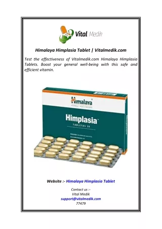 Himalaya Himplasia Tablet  Vitalmedik.com