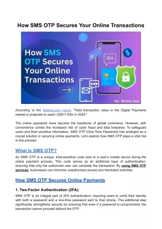 How SMS OTP Secures Your Online Transactions