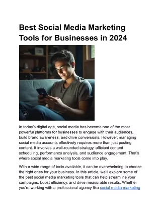 Best Social Media Marketing Tools for Businesses in 2024