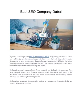 Best SEO Company Dubai