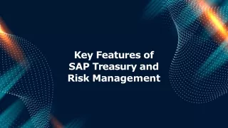 SAP TRM (Treasury and Risk Management) Features