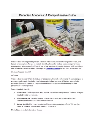 Canadian Anabolics: A Comprehensive Guide