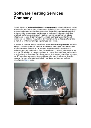 Software Testing Services Company