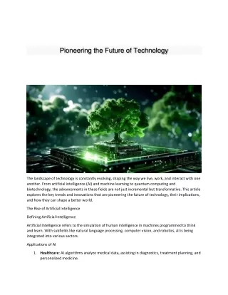Pioneering the Future of Technology