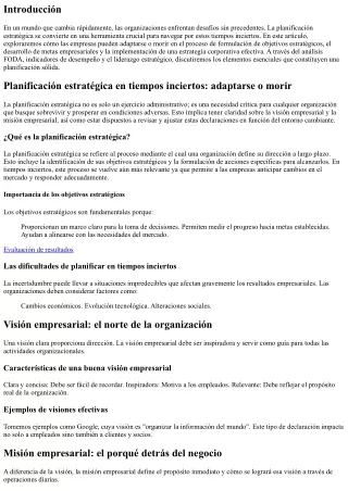 Planificación estratégica en tiempos inciertos: adaptarse o morir