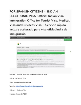 21 FOR SPANISH CITIZENS -  INDIAN ELECTRONIC VISA  Official Indian Visa Immigration Office for Tourist Visa, Medical Vis