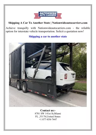Shipping A Car To Another State  Nationwideautocarriers.com