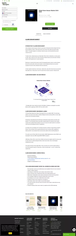 Global Alarm Sensor Market 2024-2030