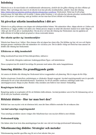 Så påverkar nikotin inomhusluften i ditt arv