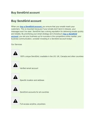 Buy SendGrid account