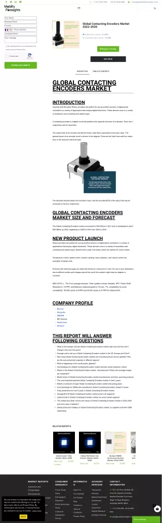Contacting Encoders Market: Trends, Growth Drivers, and Future Projections