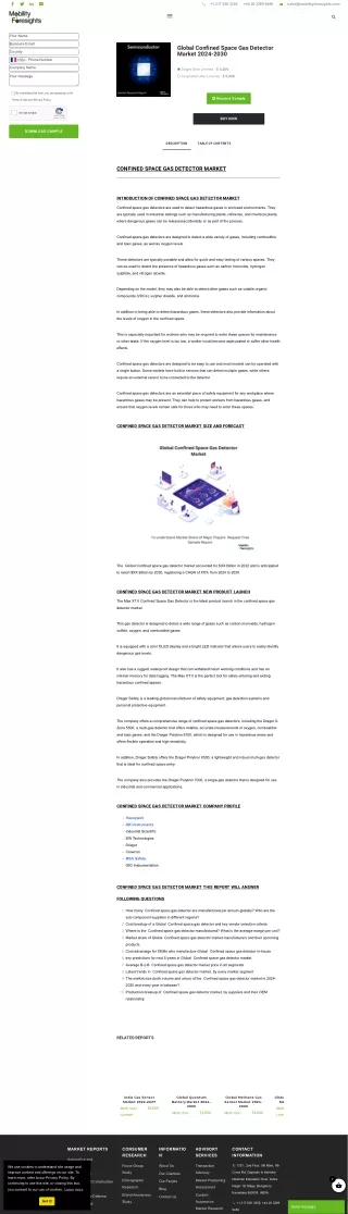 Global Confined Space Gas Detector Market 2024-2030