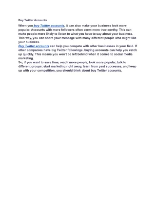 Buy Twitter Accounts