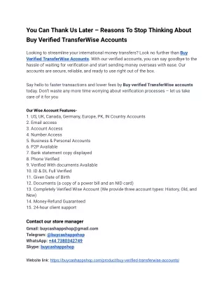 Life-saving Tips About Buy Verified TransferWise Accounts