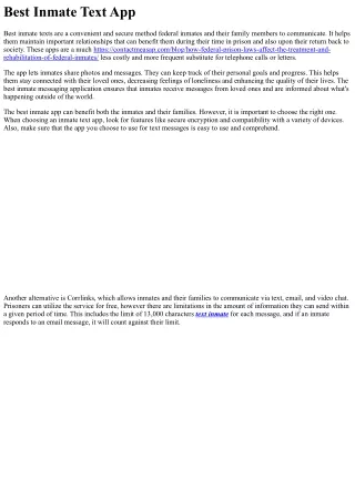 Best Inmate Text App