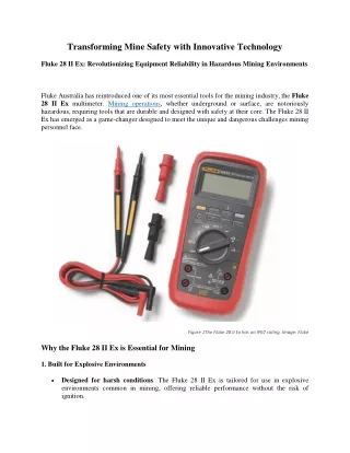 Transforming Mine Safety with Innovative Technology