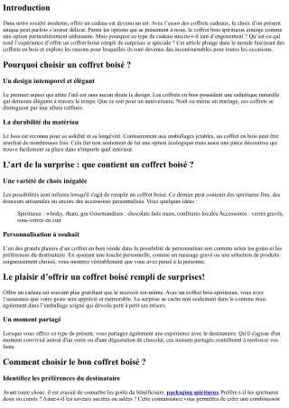 “Le plaisir d’offrir un coffret boisé rempli de surprises!”