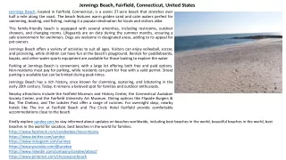 Discover Jennings Beach, Fairfield, Connecticut: Camping, Fishing & More