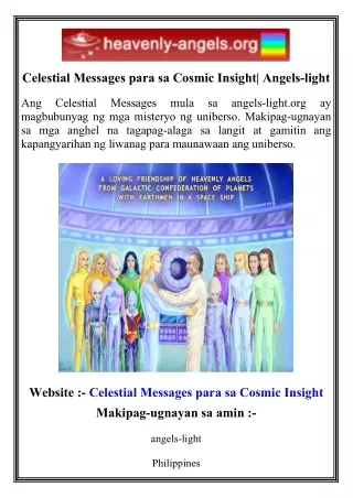 Celestial Messages para sa Cosmic Insight  Angels-light