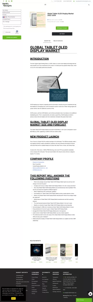 Growth Surge in the Tablet OLED Display Market: Trends and Forecast