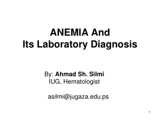 ANEMIA And Its Laboratory Diagnosis