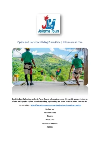 Zipline and Horseback Riding Punta Cana | Jeloumatours.com