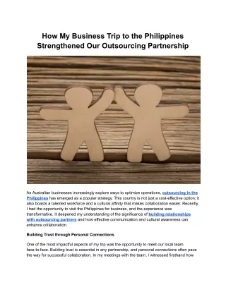 How My Business Trip to the Philippines Strengthened Our Outsourcing Partnership