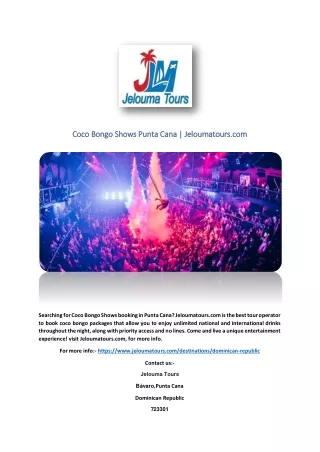 Coco Bongo Shows Punta Cana | Jeloumatours.com