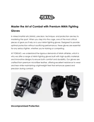 Dominate the Cage with YOKKAO MMA Fighting Gloves