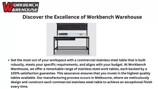 Discover the Excellence of Workbench Warehouse