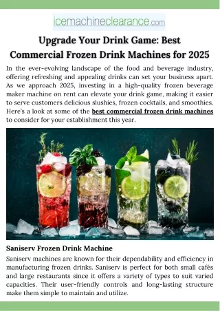 Upgrade Your Drink Game - Best Commercial Frozen Drink Machines for 2025