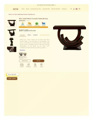 Warc Solid Wood Console Table