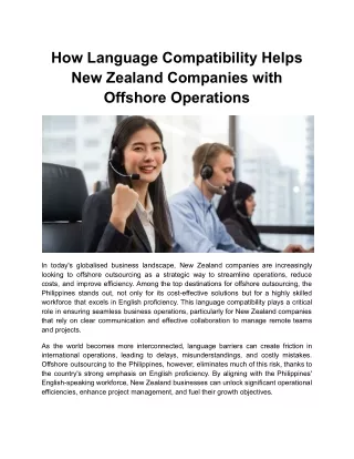 How Language Compatibility Helps New Zealand Companies with Offshore Operations
